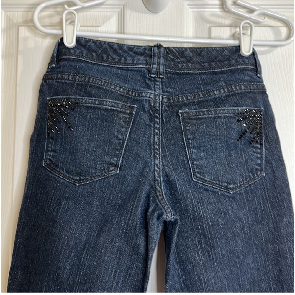 The Limited Low Rise Dark Wash Bootcut Jeans Petite Studded Pockets Size 2 Y2K - Picture 6 of 7